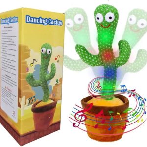 Dancing & Talking Cactus Toy 🌵 with Music, Recording & LED Light – Funny Singing Plush for Kids & Gifts