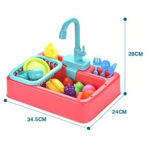 Kids Kitchen Sink Toy with Electric Water Circulation Pump & Accessories – Pretend Play Set