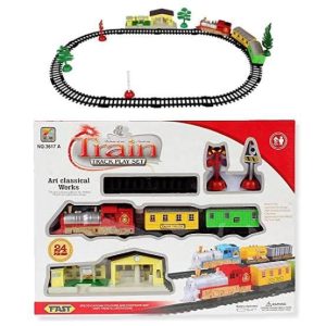 Electric Train Track Play Set 24-Piece | Battery Operated Toy Train for Kids