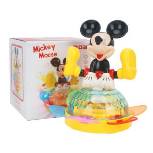 Mickey Mouse Musical Spinning Toy – 3D Colorful Lights, Music & Bump-and-Go Action | 360° Rotating Fun Toy for Kids