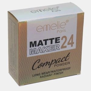 Emelie Paris Matte Maker 24 Compact Powder – 24H Dual-Action Matte Pressed Powder | Waterproof, Sweat-Resistant & Full Coverage