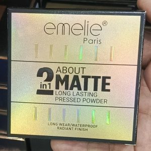 Emelie 2-in-1 Matte Long Lasting Pressed Powder – Dual Action Foundation & Setting Powder | Waterproof, Sweat-Resistant & Shine Control