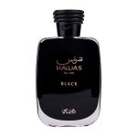 Rasasi Hawas For Him Black Eau De Parfum 100ML premium men’s fragrance bottle with luxury packaging