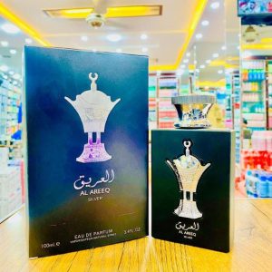 Al Areeq Silver Eau de Parfum 100ml luxury Arabic perfume bottle with elegant black packaging