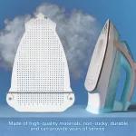 Teflon iron cover attached to steam iron for fabric protection